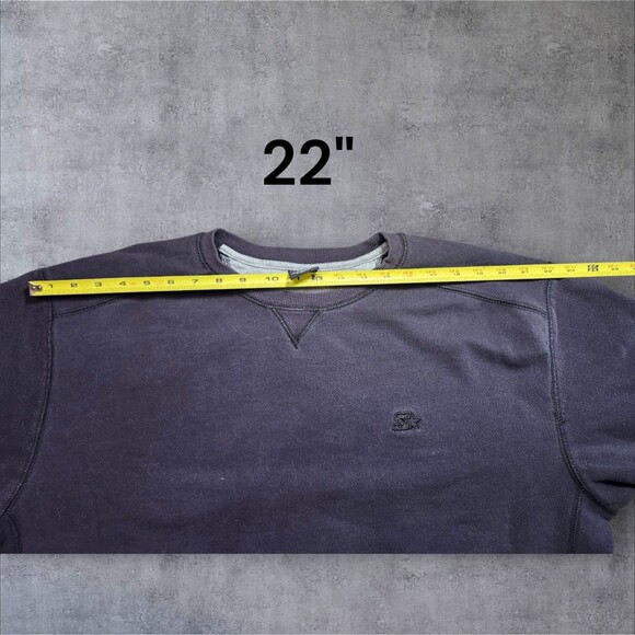 Vintage 90s Starter Blank Crewneck Sweatshirt XL Black Comfort Classic Unisex - Picture 8 of 10